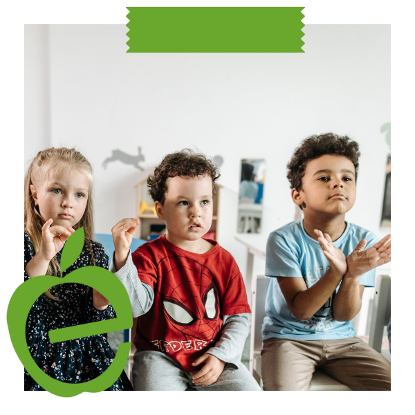 Kids learning sign language
